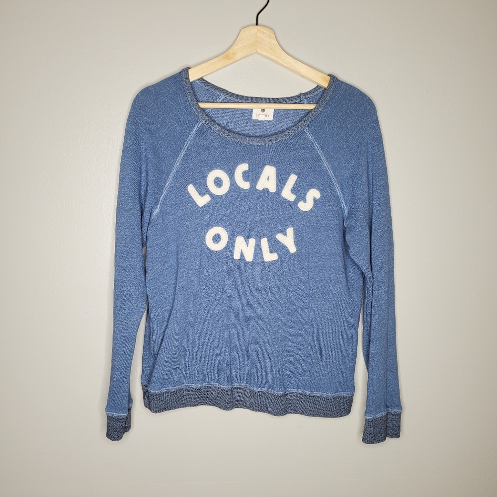 Sundry Locals Only Pullover Super Soft Medium Blue